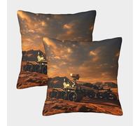 POLIUAWS Martian Rover Throw Pillows for Living Room Mite Protections Pillows Cases 2 Pack 50x50cm