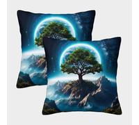 POLIUAWS Martian Tree Cheap Pillows with Hidden Zipper Breathable Super Soft Pillowcase 50x50cm