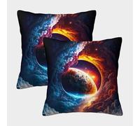 POLIUAWS Martian Volcano Throw Pillow for Wedding Luxury Standard Pillow Case 2 Pack 45x45cm