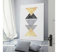 POLIUAWS Merge Triangles Wall Pictures Bedroom Wall Decor Ready to Hang for Bathroom Toilet Decor Wall Canvas 24x36inch(60x90cm)