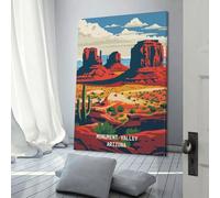 POLIUAWS Monument Valley Majestic Painted Effect Canvas Painting Modern Wall Home Office Decor Wedding PosterHome Decor- 08x12inch(20x30cm)