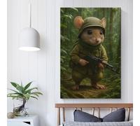 POLIUAWS Mouse Soldier in Jungle Wall Decor Poster Western Farmhouse Poster for Office Bedroom Living Room Decor As A Holiday Gift24x36inch(60x90cm)