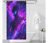 POLIUAWS Mystical Flames Washable Waterproof Cloth Fabric Modern Polyester Water Repellent for Bathtub Shower Stall 35.43x70.87Inch（90x180cm）