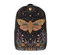 POLIUAWS Mystical Moth Celestial Art Children's Backpacks School Backpack 3D Printed Bag Bookbag for Kids Travel Rucksacks Boy Girl Book Bags Kids School Bag 17inch