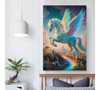 POLIUAWS Mystical Mythology Pegasus Posters Prints Bedroom DecorCanvas for Wall Art Print Gift Home Decor Poster Couple Celebrating 24x36inch(60x90cm)