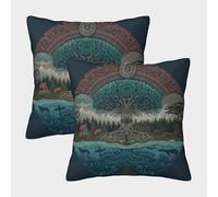 POLIUAWS Nature's Harmony A Forest Symphony Pillow Cases 2 Pack,Soft And Comfortable Pillowcases For Hair And Skin With Envelope Closure 45x45cm