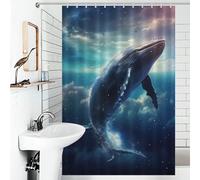 POLIUAWS Nebula Navigator 100% Polyester Fabric Washable Decor Bath Curtains for Shower Bath Curtain Wet Room 46.85x70.87Inch（119x180cm）