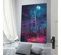 POLIUAWS Neon Skyscape Custom Canvas Prints for Boys Room Girls Room Modern Wall Art 16x24inch(40x60cm)