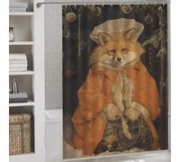 POLIUAWS Old Classic Fox Xmas Quick Drying Proof Resistant Soft Fabric Hotel Shower Curtain for Bathtub Shower Stall 64.17x70.87Inch（163x180cm）