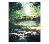 POLIUAWS Over The River DIY Diamond Art Kits Adults for Leisure Time 5D DIY Full Drill Crystal Art Crafts 16"x20" Diamond Painting