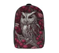POLIUAWS Owl Among Berries Backpacks 3D Printed Kids School Backpack School Bag Fashion Rucksacks for Boys Elementary And Middle School Students 17inch