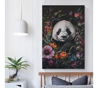 POLIUAWS Panda in Bloom-5 Abstract Wall Art for Living Room For Teens Game Boys Room Wall Decor Living Wall 08x12inch(20x30cm)