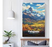 POLIUAWS Patagonia Landscape Art Poster Canvas Painting Wall Art Picture Home Decor Print For Bedroom Living Room Gifts from Kids 16x24inch(40x60cm)