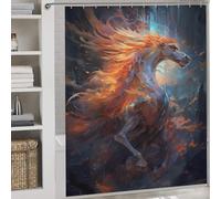 POLIUAWS Pegasus Mysticism Shower Curtain Waterproof Mould Fabric Polyester Bath Curtains for Shower for Bathtub Shower Stall 69.69x70.87Inch（177x180cm）