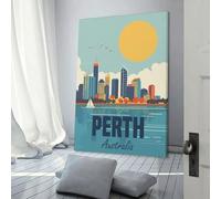 POLIUAWS Perth Australia Living Room Pictures for Walls for Living Room Kids Children Girl Boys Birthday Party Gift Modern Art Prints 12x18inch(30x45cm)