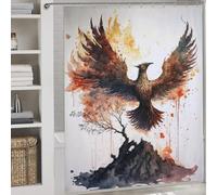 POLIUAWS Phoenix from The Ashes Shower Curtain Anti Mould Waterproof Polyester Fabric Bath Curtains for Shower for Bathtub Shower Stall 69.69x70.87Inch（177x180cm）