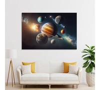 POLIUAWS Planets Of The Solar Living Room Pictures for Walls for Rustic Farmhouse Bathroom Decor Wall Art Canvas 20x30inch(50x75cm)