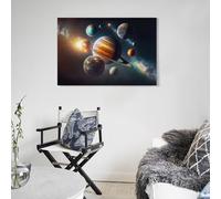 POLIUAWS Planets Of The Solar Wall Canvas Art for Bedroom for Toilet Bathroom Decor Large Canvas Wall Art for Living Room 12x18inch(30x45cm)