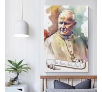 POLIUAWS Pope Saint John Paul II Poster Wall Art Picture Painting Poster Canvas Print Posters Artworks Room Decor Gifts from Kids 16x24inch(40x60cm)