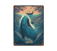 POLIUAWS Prophet Jonah Iron Water Proof Wall Art Decoration for Women Gift Home Bar Decorations 15.7"x11.8"