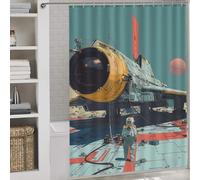 POLIUAWS Propulsion Technologies with Hooks Waterproof Fabric Modern Polyester Water Repellent for Kids Women Men 64.17x70.87Inch（163x180cm）