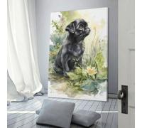 POLIUAWS Puppy in Bloom Artwork for Living Room Animal Lovers 3d Wall Art for Living Room Children Girl Boys Birthday Party Gift 20x30inch(50x75cm)