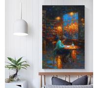 POLIUAWS Quiet Words - Writing Moments in Expressive Impressionism Poster Customisable with Canvas, Home Office Decor Living Room Bedroom Woman Birthday Gift Idea 08x12inch(20x30cm)