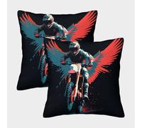 POLIUAWS Racing Wings Pillow Cases 2 Pack, Satin Pillowcase for Hair And Skin, Pillow Cases Standard Size, Super Soft Pillow Case with Envelope Closure 45x45cm