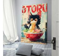 POLIUAWS Ramen Cat Adventure Abstract Wall Art for Living Room for Bedroom Office Bathroom Decor Canvas Wall Art 24x36inch(60x90cm)