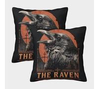 POLIUAWS Raven's Call Pillow Cases 2 Pack, Satin Pillowcase for Hair And Skin, Pillow Cases Standard Size, Super Soft Pillow Case with Envelope Closure 40x40cm