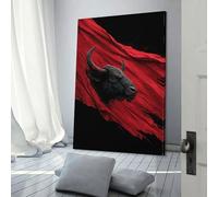 POLIUAWS Red Fury Bull's Wrath Canvas Wall Art Bedroom Wall Art Canvas for Boys Room Girls Room 08x12inch(20x30cm)