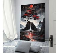 POLIUAWS Red Moon Serenity Wall Decor Poster Western Farmhouse Poster for Office Bedroom Living Room Decor As A Holiday Gift24x36inch(60x90cm)