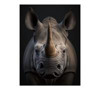 POLIUAWS Rhino AI Generative DIY Diamond Art Kits Adults for Leisure Time DIY Full Round Drill Tools Kit Bead 12"x16" Diamond Painting