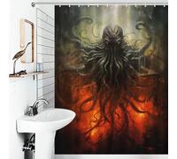 POLIUAWS Rising from The Depths Fabric Polyester Modern Polyester Water Repellent for Bathtub Shower Stall 53.54x70.87Inch（136x180cm）