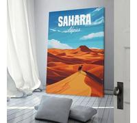 POLIUAWS Sahara Africa Desert Canvas Artwork for Wall for Living Room Kitchen Home Decorations Living Room Canvas 08x12inch(20x30cm)