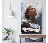 POLIUAWS Saint Joan of Arc Pictures for Living Room Street Paintings Canvas Colorful Pop Wall Art Modern Artwork Home Decor Stretched Ready to Hang 08x12inch(20x30cm)
