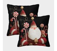 POLIUAWS Santa's Sweet Treats 2 Pack Pillow Cases, Housewife Pillowcases Luxury Bed Pillow Soft Comfortable Quality Pillow Case with Envelope Closure 40x40cm