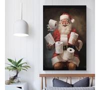 POLIUAWS Santas Toilet Paper Crisis Canvas Posters Wall Art Wall Art Prints Room Kitchen Anniversary Wife Husband Supplies Home Decoration 24x36inch(60x90cm)
