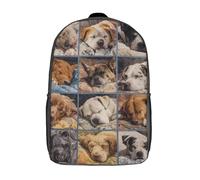 POLIUAWS School Backpack for Girls Cozy Canine Compilation -2 Backpack 3D Printed Boy Girl School Backpack Casual Daypack Lightweight Rucksack for Middle School Students 17inch