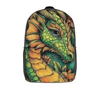 POLIUAWS School Student Backpack Dragon's Floral Embrace -1 Children's Backpacks Children's School Backpack 3D Printed Fashion Travel Rucksacks Boy School Bag 17inch