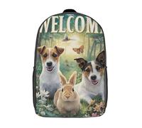 POLIUAWS School Student Backpack Forest Friends Welcome Children's Backpacks Children's School Backpack 3D Printed Fashion Travel Rucksacks Boy School Bag 17inch