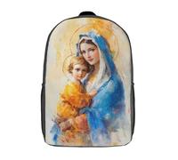 POLIUAWS School Student Backpack Motherhood's Embrace Artistic Portrait Children's Backpacks Children's School Backpack 3D Printed Fashion Travel Rucksacks Boy School Bag 17inch