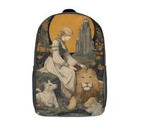 POLIUAWS School Student Backpack Royal Serenity with Beast Companions Children's Backpacks Children's School Backpack 3D Printed Fashion Travel Rucksacks Boy School Bag 17inch