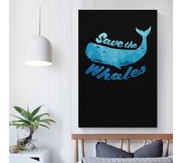 POLIUAWS Scuba Diving Save The Whal Wall Pictures Living Room For Teens Game Boys Room Wall Decor Modern Wall Art 20x30inch(50x75cm)