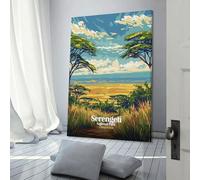 POLIUAWS Serengeti National Park, Tanzania Art Bathroom Prints for Walls for Home Walls Large Wall Art 12x18inch(30x45cm)