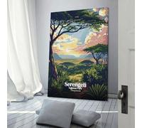 POLIUAWS Serengeti National Park Tanzania Art Canvas Painting Wall Art for Living Room Bedroom Modern Wall Art 20x30inch(50x75cm)