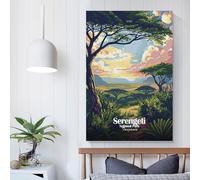 POLIUAWS Serengeti National Park Tanzania Art Canvas Prints Wall Art for Living Room Kids Children Girl Boys Birthday Party Gift Living Wall 20x30inch(50x75cm)