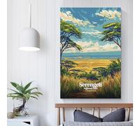 POLIUAWS Serengeti National Park, Tanzania Art Wall Pictures Living Room Living Room & Bathroom Decor Wall Art Canvas 08x12inch(20x30cm)