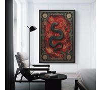 POLIUAWS Serpent's Embrace Grey Wall Art Living Room & Bathroom Decor 08x12inch(20x30cm) Canvas Prints Wall Art