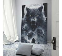 POLIUAWS Shadow Wolves Roar House Decoration for Living Room Artwork for Living Room Kids Children Girl Boys Birthday Party Gift 12x18inch(30x45cm)